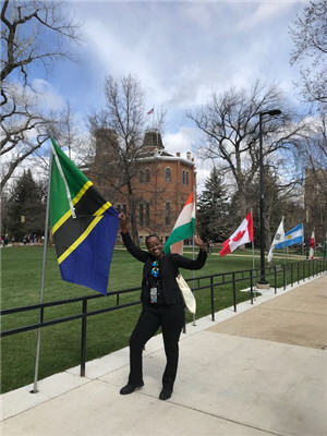 Here is Maggie at the "Conference on World Affairs" April 2018